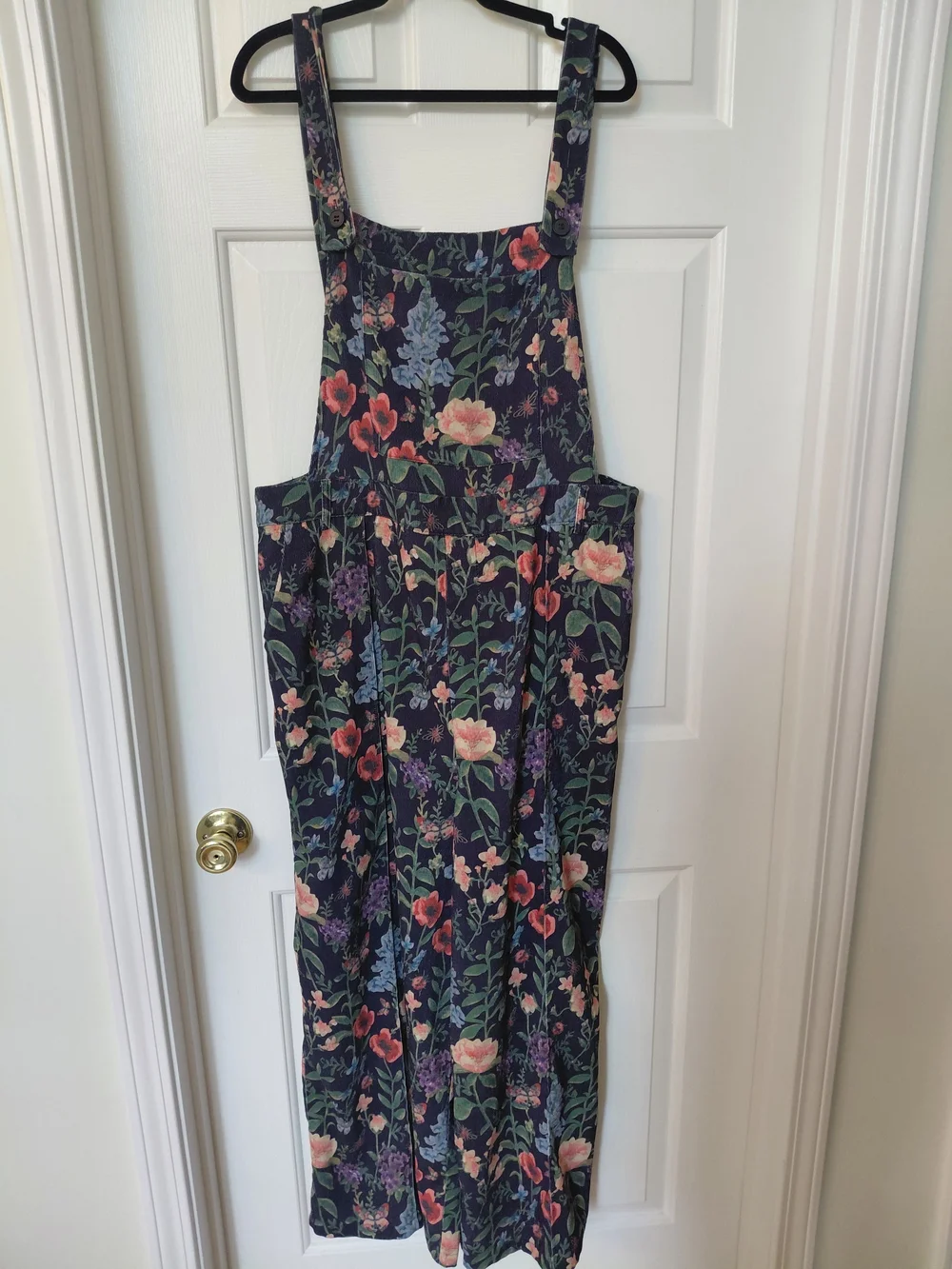 Cider Navy Floral Overalls with Multicolor Blooms - Picture 1 of 9